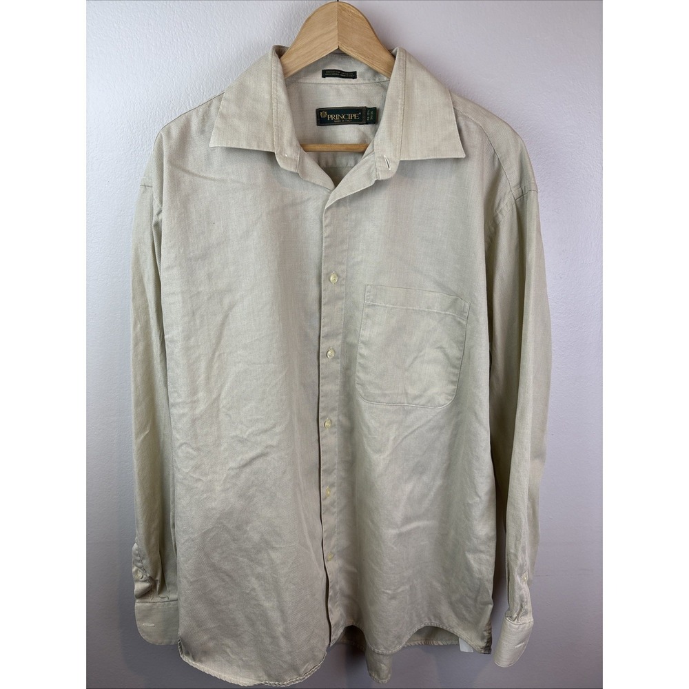 Principe Button-up Long Sleeve Dress Shirt Made in Italy Size XL
